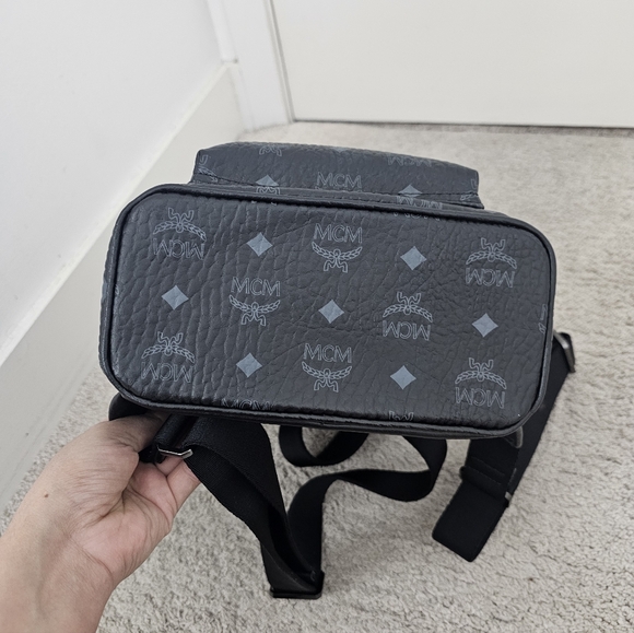Authentic MCM Black Logo Backpack - Picture 5 of 15